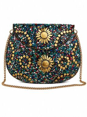 Ramla Bel Air Multicolor Mosaic Clutch Crossbody Bag